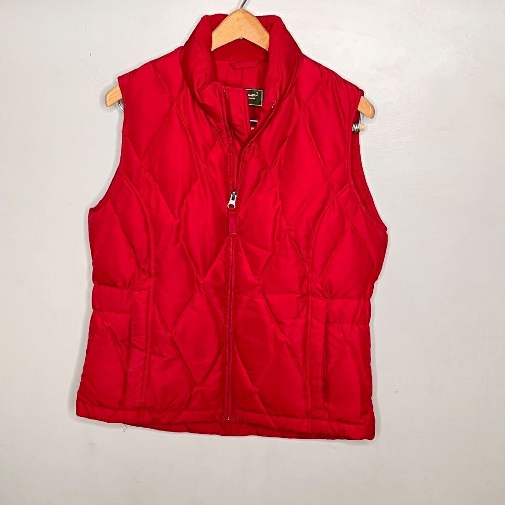 Eddie‎ Bauer Goose Down Red Quilted Puffer Vest- Size Small